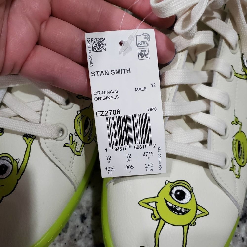Adidas Stan Smith Mike Wazowski Monster's Inc tennis shoes men's size 12.5 new!! - Picture 4 of 14